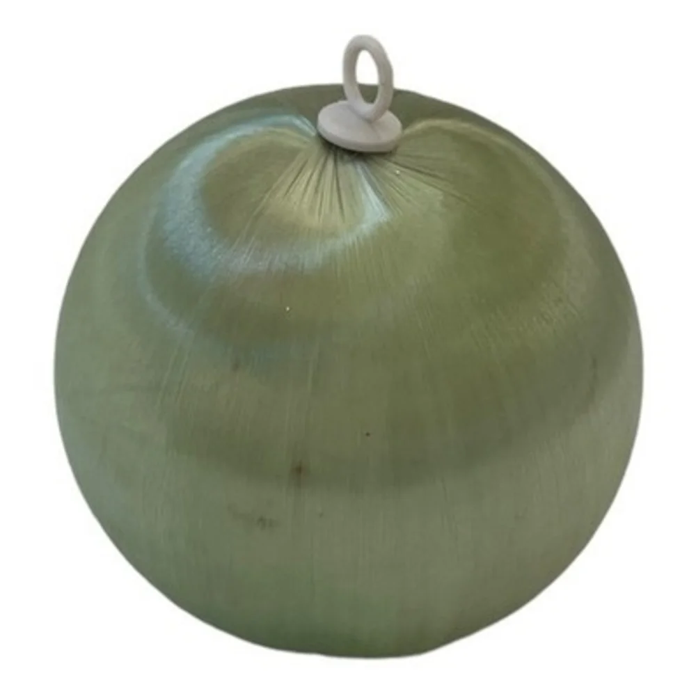 Set of 3 Light Green Satin Christmas Bauble Ornaments Holiday Decor